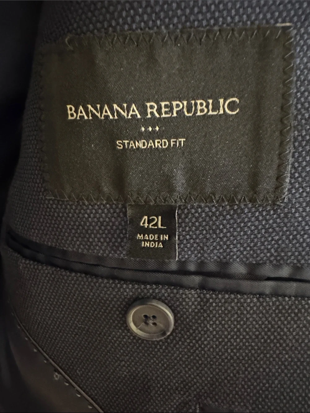 Banana Republic Navy Two-Button Suit 42L 34x34